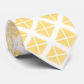 Yellow Trendy driehoekspatroon Stropdas (Opgerold)