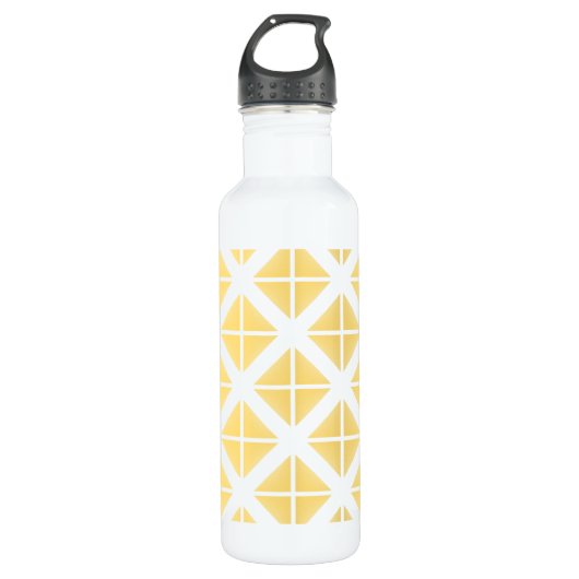 Yellow Trendy driehoekspatroon Waterfles (Voorkant)