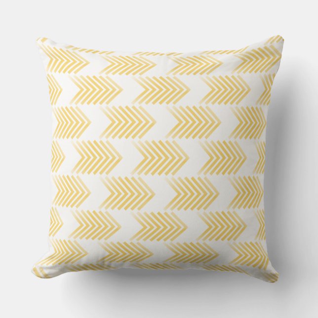 Yellow Tribal Arrow-patroon Kussen (Voorkant)