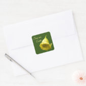 Yellow Tropical Blossom Vierkante Sticker (Envelop)