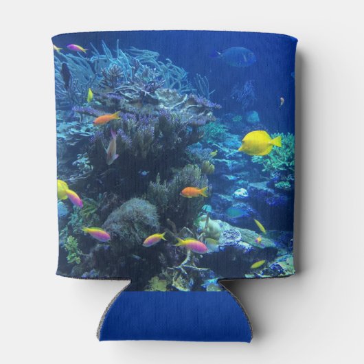 Yellow Tropical Fish Underwater Foto Blikjeskoeler (Achterkant)