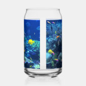 Yellow Tropical Fish Underwater Foto Blikvorm Glas (Links)