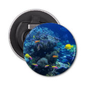 Yellow Tropical Fish Underwater Foto Button Flesopener (Voorkant)