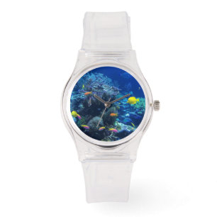 Yellow Tropical Fish Underwater Foto Horloge