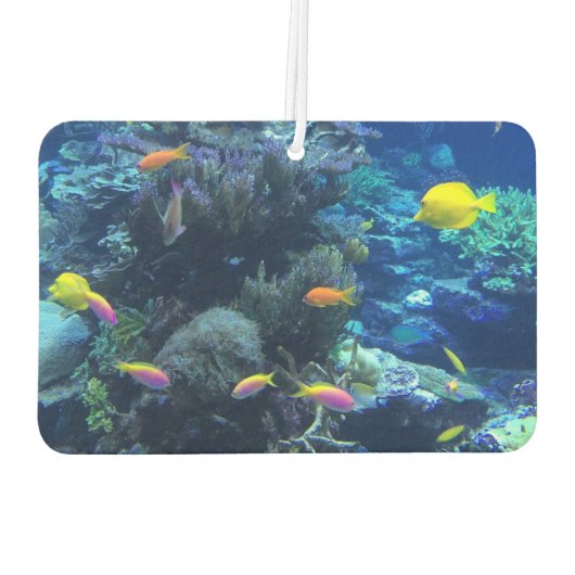 Yellow Tropical Fish Underwater Foto Luchtverfrisser (Achterkant)