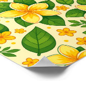 Yellow Tropical Flowers with Lush Green Leaves Poster (Hoek)