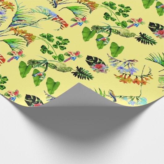Yellow Tropical Paradise Cadeaupapier (Hoek)