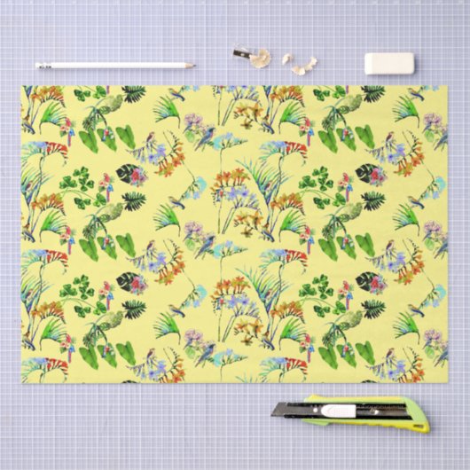 Yellow Tropical Paradise Tissuepapier (Craft)