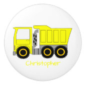 Yellow Truck Design Personalised Keramische Knop (Voorkant)