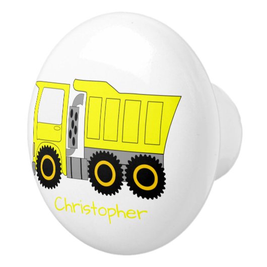 Yellow Truck Design Personalised Keramische Knop (Rechts)