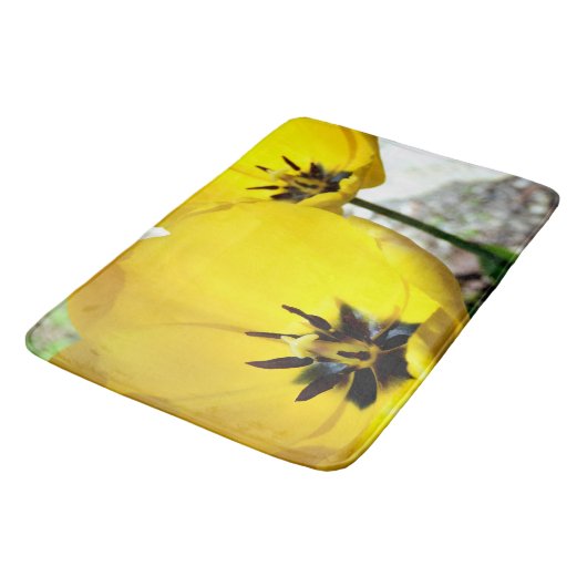Yellow Tulip Bath Mat (Gekanteld)