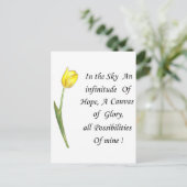 Yellow Tulip Briefkaart (Staand voorkant)