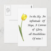 Yellow Tulip Briefkaart (Voorkant / Achterkant)
