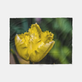 Yellow Tulip Fleece Deken