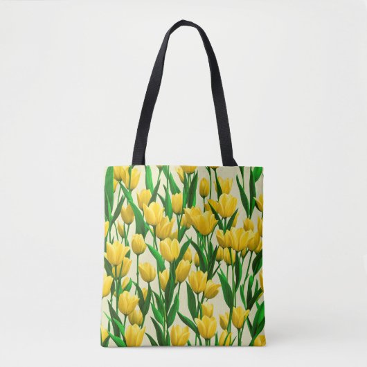 Yellow Tulip Flower Canvas tas (Voorkant)