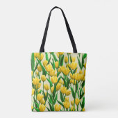 Yellow Tulip Flower Canvas tas (Achterkant)
