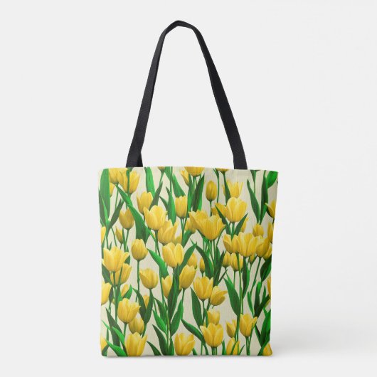 Yellow Tulip Flower Canvas tas (Achterkant)