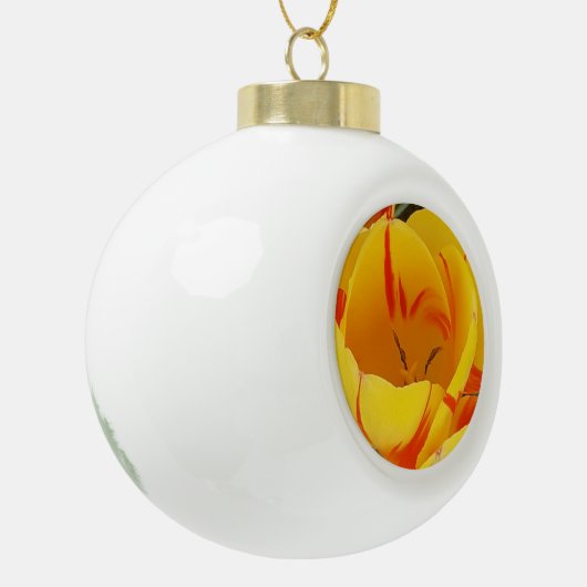 Yellow Tulip Keramische Bal Ornament (Links)