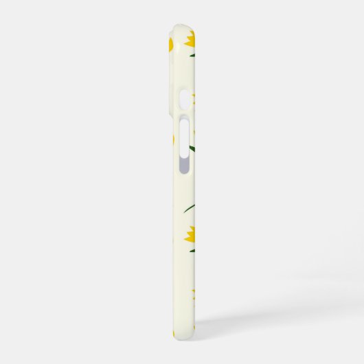 Yellow Tulip Pattern iPhone 16 Hoesje (Linkerkant)