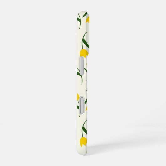 Yellow Tulip Pattern  iPhone 16 Hoesje (Rechterkant)