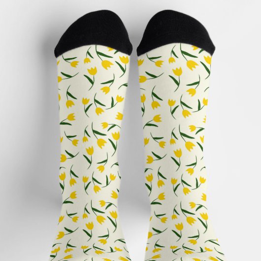 Yellow Tulip Pattern  Sokken (Top)