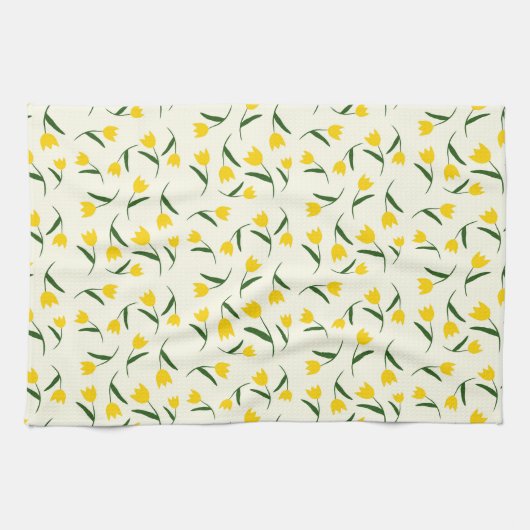 Yellow Tulip Pattern  Theedoek (Horizontaal)