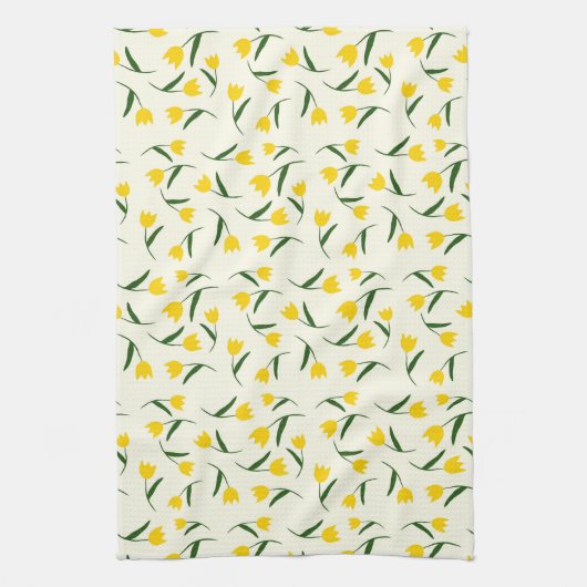 Yellow Tulip Pattern  Theedoek (Verticaal)