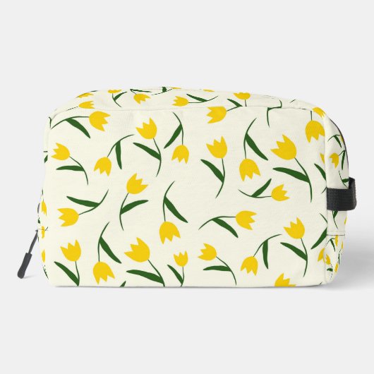 Yellow Tulip Pattern Toilettasje (Achterkant)