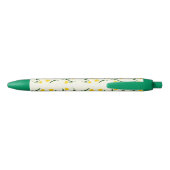Yellow Tulip Pattern  Zwarte Inkt Pen (Achterkant)