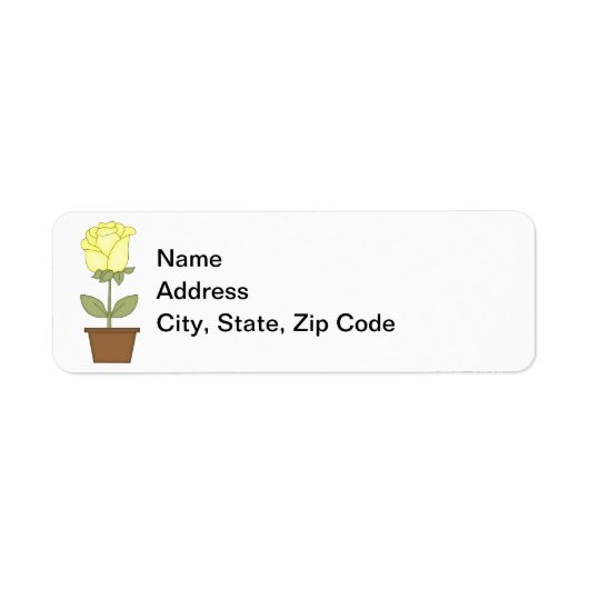 Yellow Tulip Return Address Label (Voorkant)