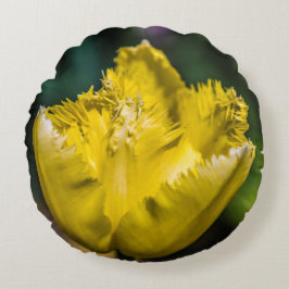 Yellow Tulip Rond Kussen