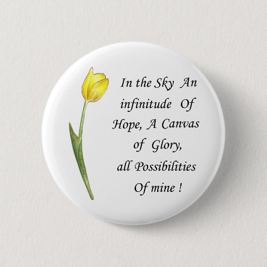 Yellow Tulip Ronde Button 5,7 Cm (Voorkant)