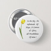Yellow Tulip Ronde Button 5,7 Cm (Voorkant /achterkant)