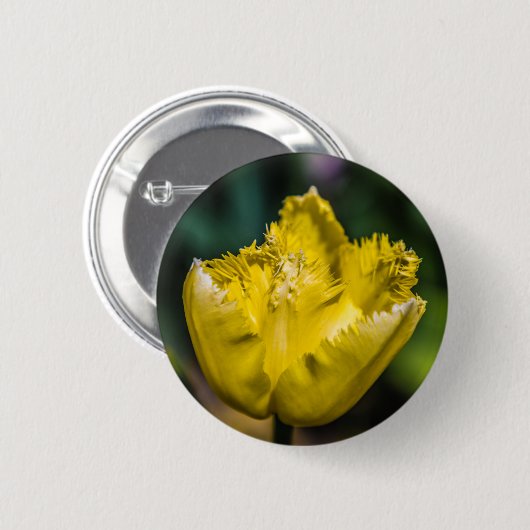 Yellow Tulip Ronde Button 5,7 Cm (Voorkant /achterkant)