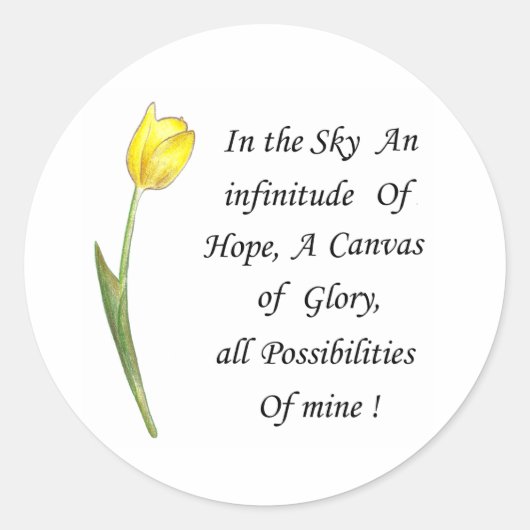 Yellow Tulip Ronde Sticker (Voorkant)