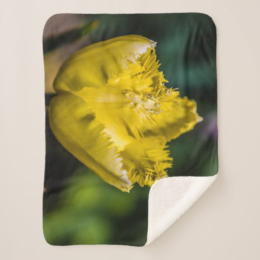 Yellow Tulip Sherpa Deken (Voorkant)