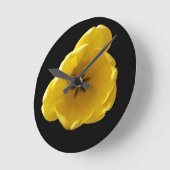 Yellow Tulip Wall-lock Ronde Klok (Hoek)