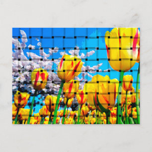 Yellow Tulip Weave Briefkaart