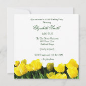 Yellow Tulips 50th Birthday Party Invitation Kaart (Achterkant)