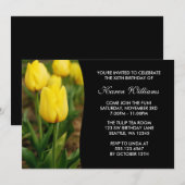 Yellow Tulips Floral Birthday Party Kaart (Voorkant / Achterkant)