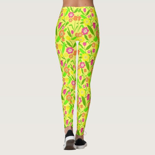 Yellow Tulips Pattern Leggings (Achterkant)