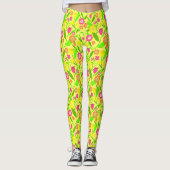 Yellow Tulips Pattern Leggings (Voorkant)