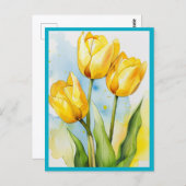 YELLOW TULIPS Postcard Briefkaart (Voorkant / Achterkant)