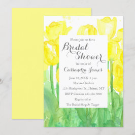 Yellow Tulips Waterverf Flowers Vrijgezellenfeest Kaart