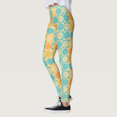 Yellow Turquoise Beach Geïnspireerd Pickleball Leggings (Links)