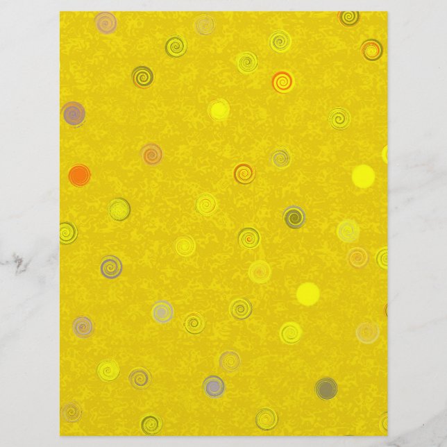 Yellow Twisty Polka Dot Spiral 2-Sided Scrap Paper (Voorkant)