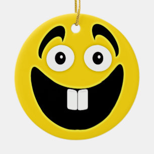Yellow Two Front Teeth Face Keramisch Ornament