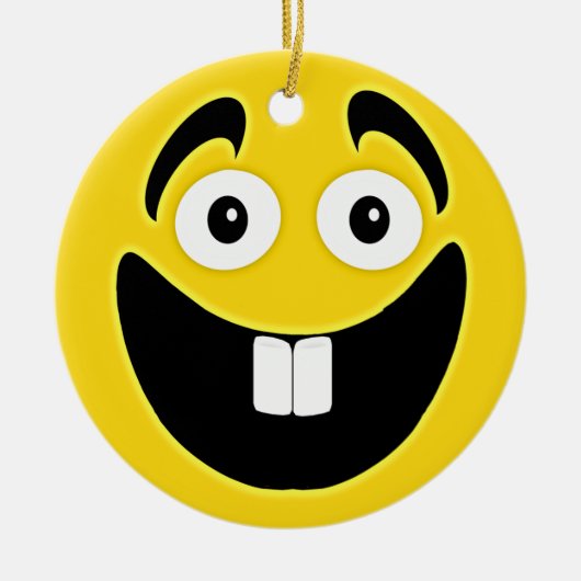 Yellow Two Front Teeth Face Keramisch Ornament (Voorkant)