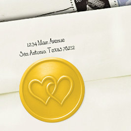 Yellow Two Hearts Intertwined Wedding Ronde Sticker