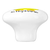 Yellow Uil Design Gepersonaliseerd Keramische Knop (Zijkant)